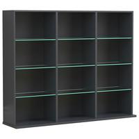 Regal Zilas L, Antracit - antracit, Design, steklo/leseni material (102/82/23cm) - MID.YOU