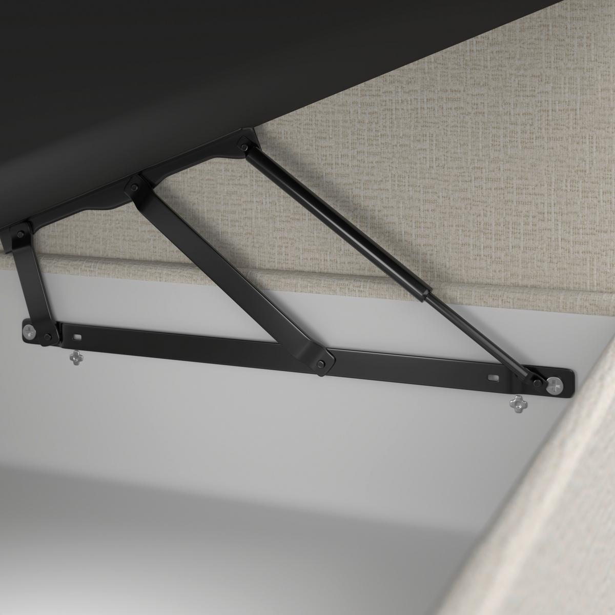 Boxbett Imola ca. 140x200 cm Creme inkl. Topper - Creme/Schwarz, MODERN, Holz/Kunststoff (140/200cm) - Bessagi Home