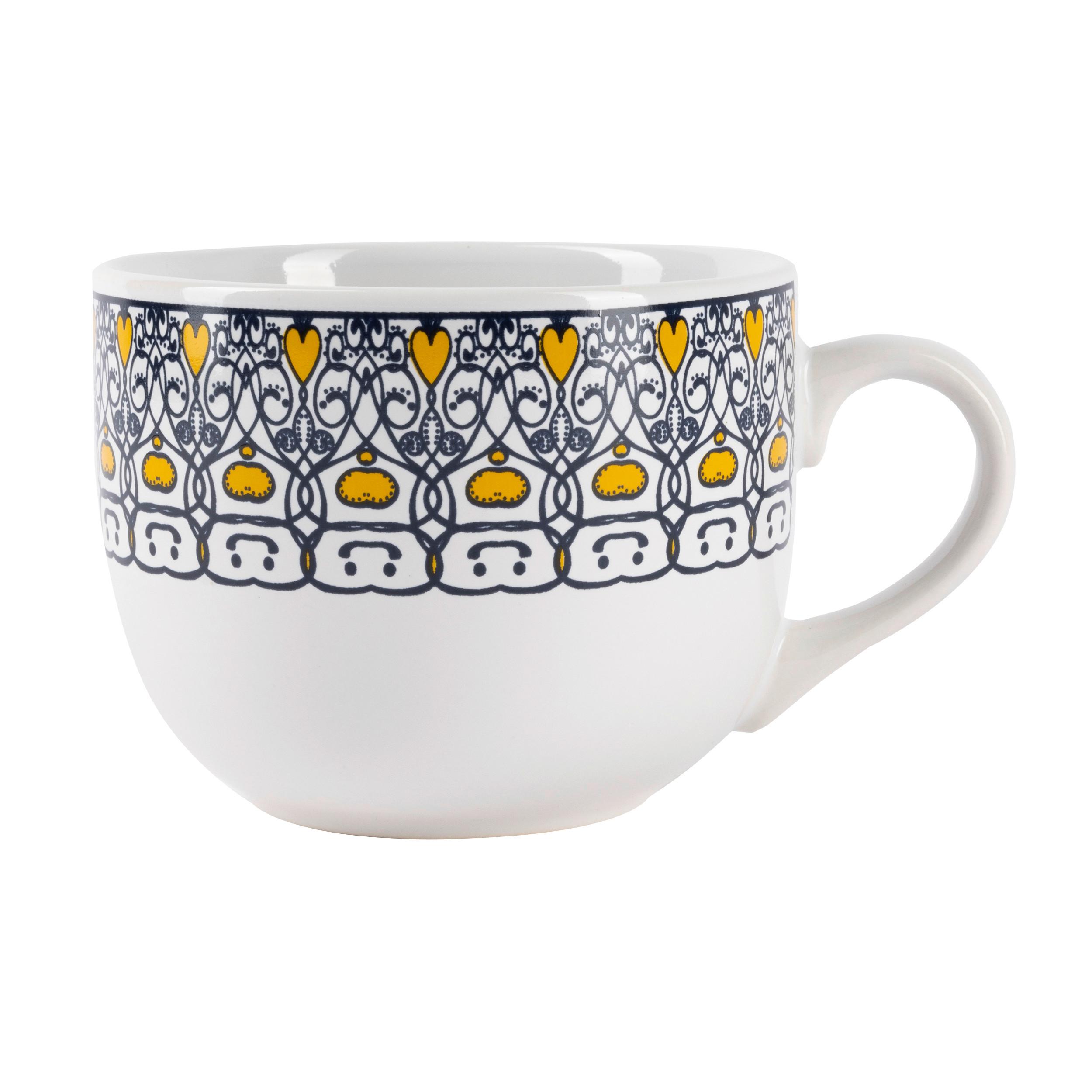 Kaffeebecher Maja Blau/Gelb ca. 500ml - Blau/Gelb, Lifestyle, Keramik (11/8,5cm) - Mömax