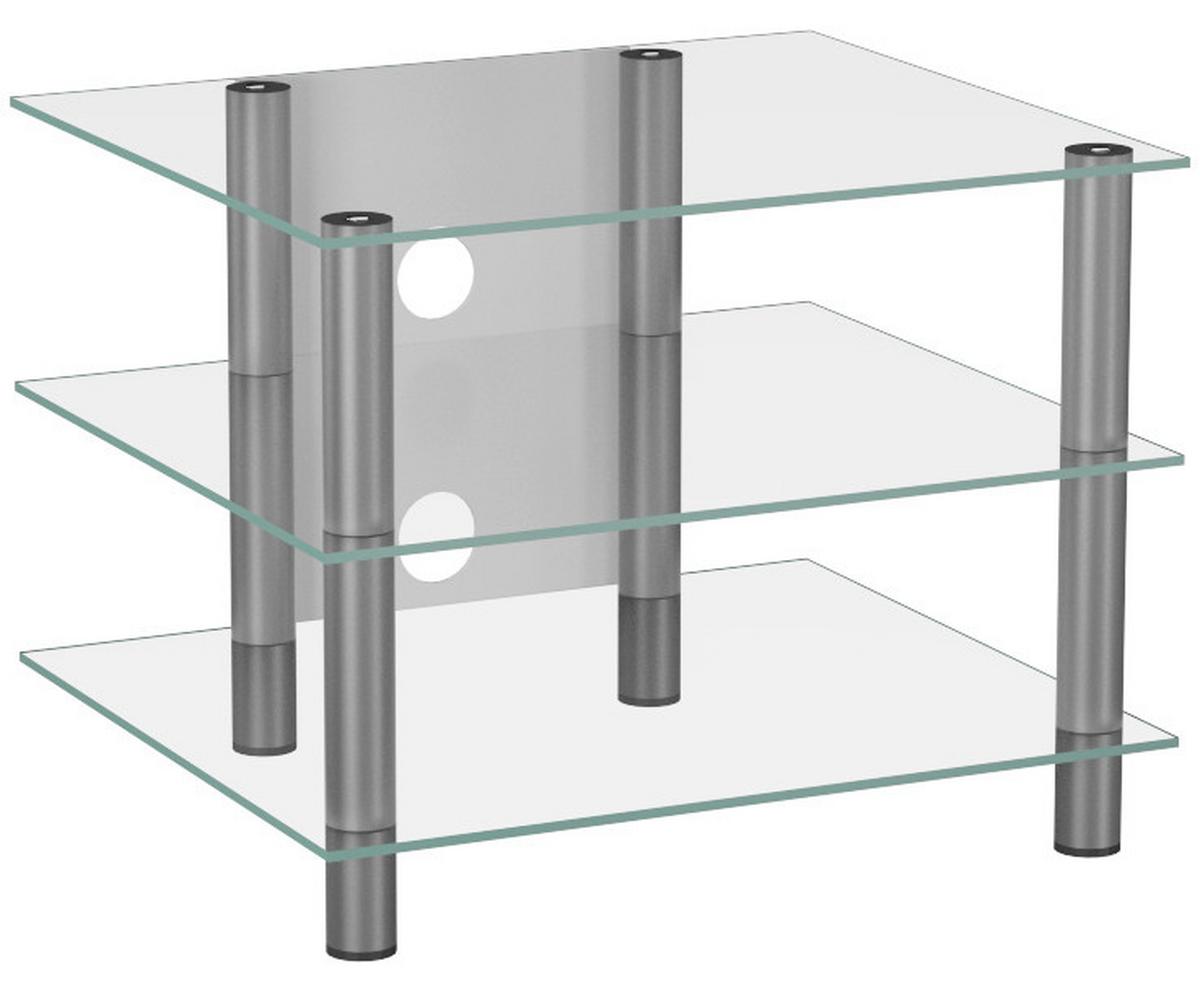 Phonotisch Sindas ca. 60x45 cm Transpar./Silber - Klar/Silberfarben, KONVENTIONELL, Glas/Metall (60/45/42cm) - MID.YOU