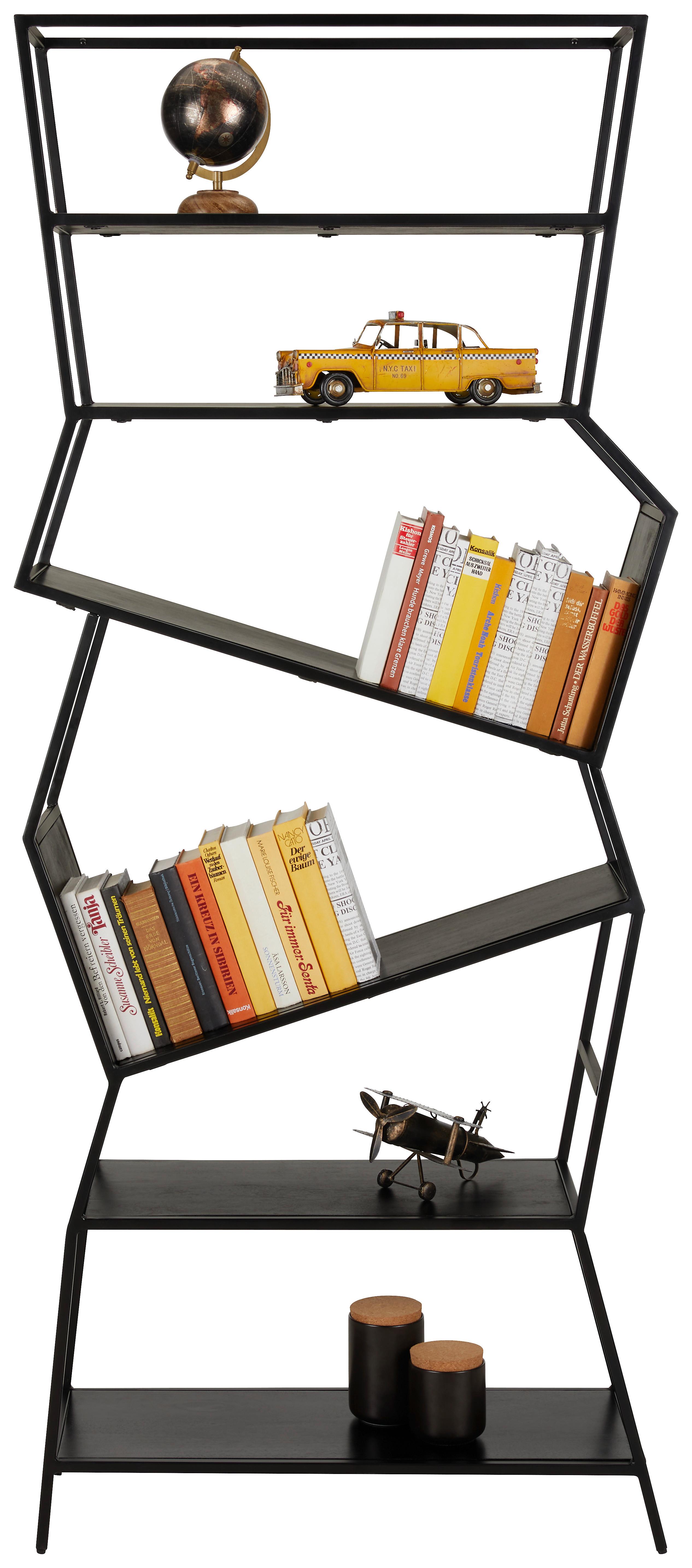 Álló Polc 6 Polclappal Modica - fekete, Modern, fa/fém (80/190/30cm) - Mömax