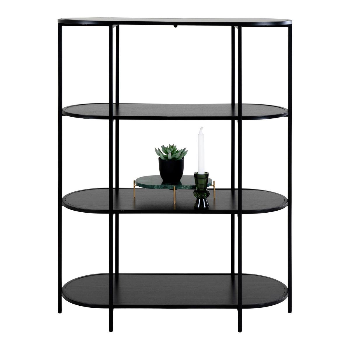 Regal Vita Schwarz - Schwarz, Design, Holzwerkstoff/Metall (85/111/36cm) - MID.YOU