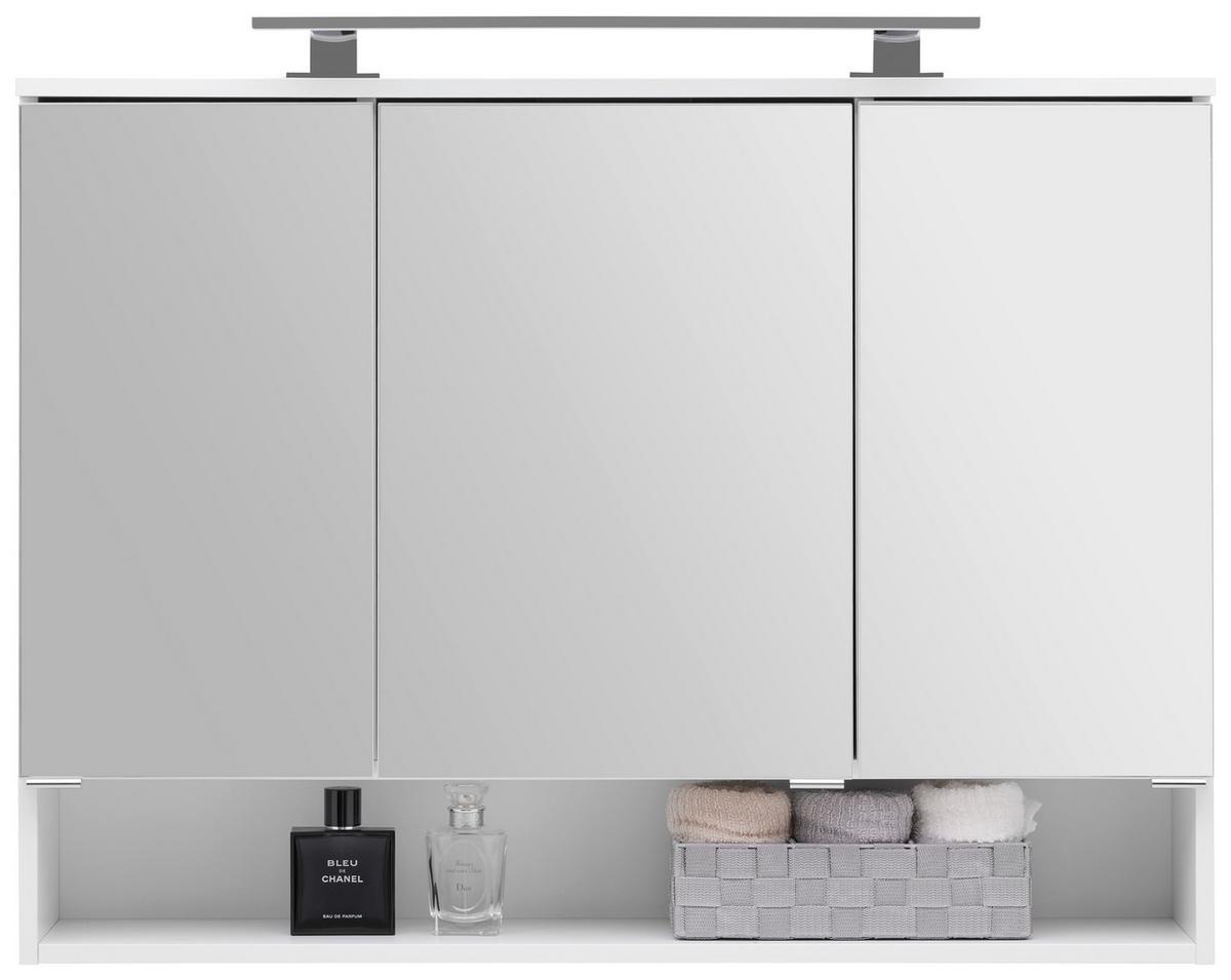 Element S Ogledalom Fresh - bijela/boje kroma, Konvencionalno, staklo/drvni materijal (100/75/20cm) - Modern Living