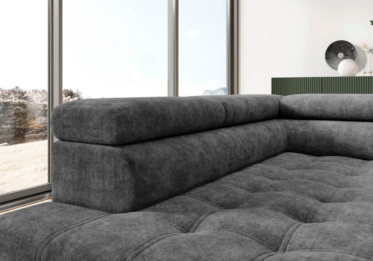 Kutna Garnitura Gremio Links - siva/crna, Moderno, tekstil/plastika (206/283cm) - Modern Living