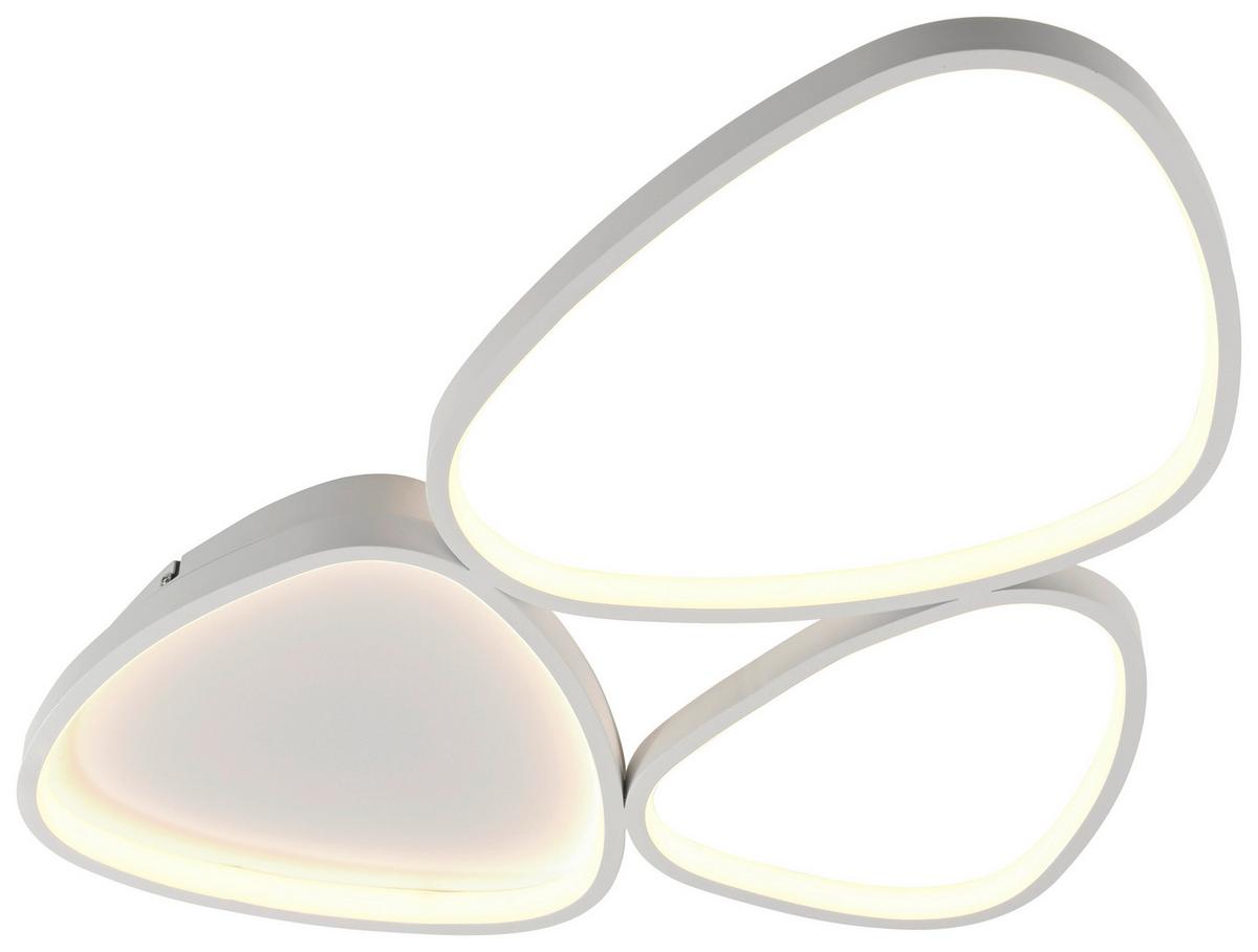 LAMPA SUFITOWA LED 14049-16 PEBBLES - biały, Design, tworzywo sztuczne/metal (69,5/46,5/6,2cm)