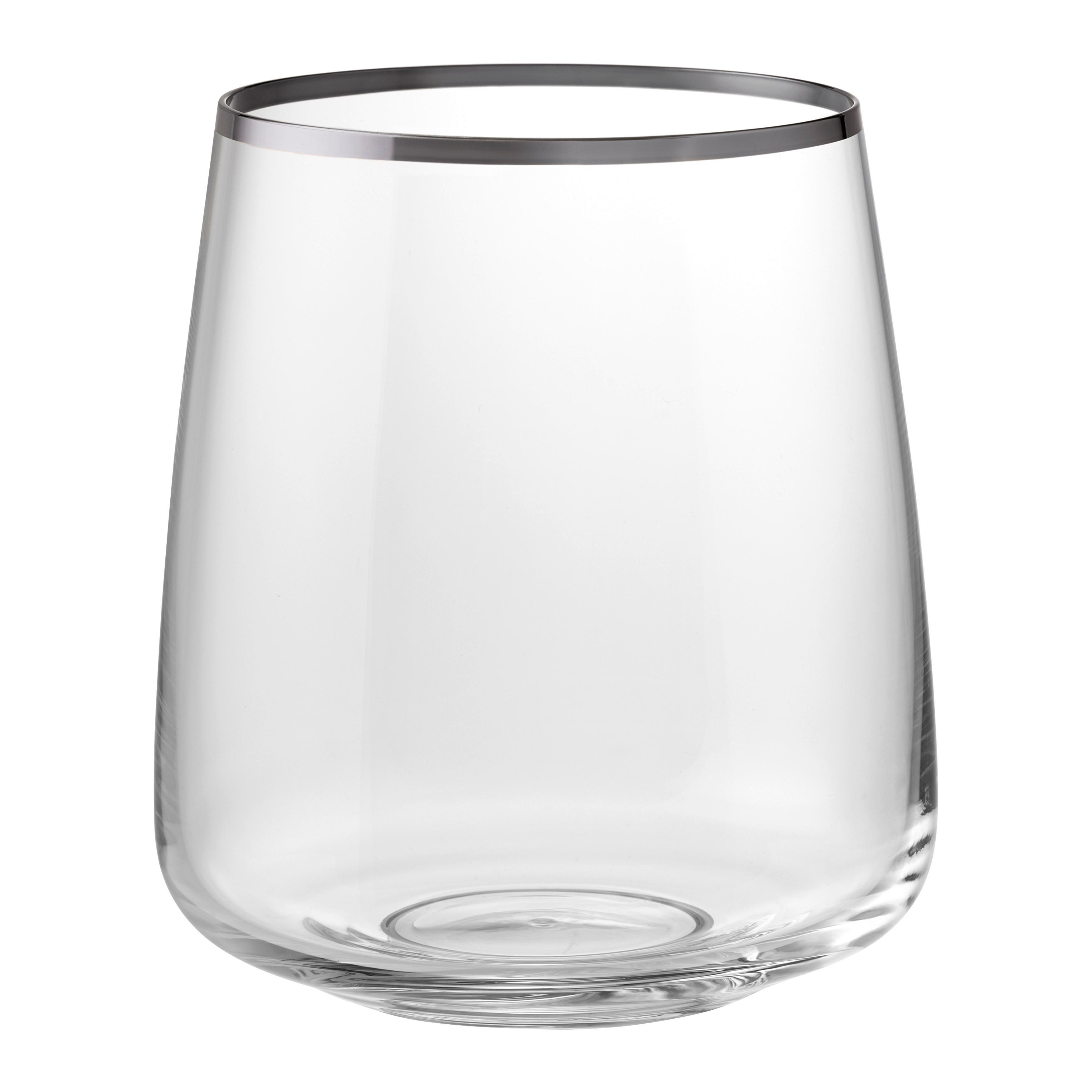Čaša 400ml Platin - prozirna, Romantično / Seoski, staklo (0,40l)