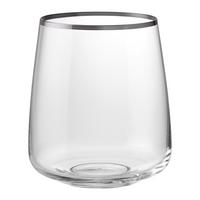 Čaša 400ml Platin - prozirna, Romantično / Seoski, staklo (0,40l)