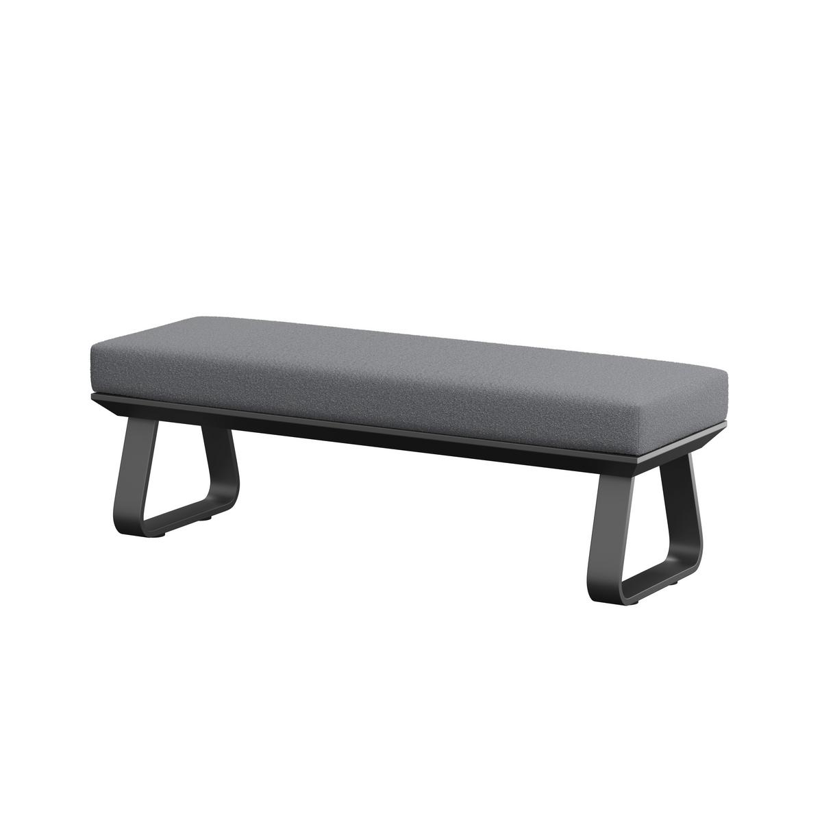 Dining-Loungeset Emma Dunkelg Outdoorstoff/Metall/Polywood - Dunkelgrau/Naturfarben, MODERN, Kunststoff/Textil - Bessagi Garden