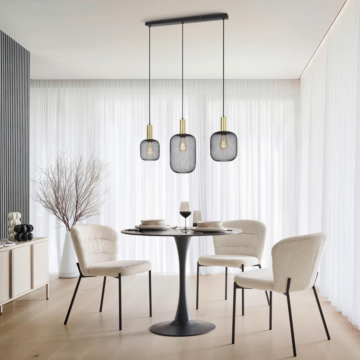 Függőlámpa Drato - fekete/aranyszínű, Modern, fém (81.5/20/120cm) - Mömax