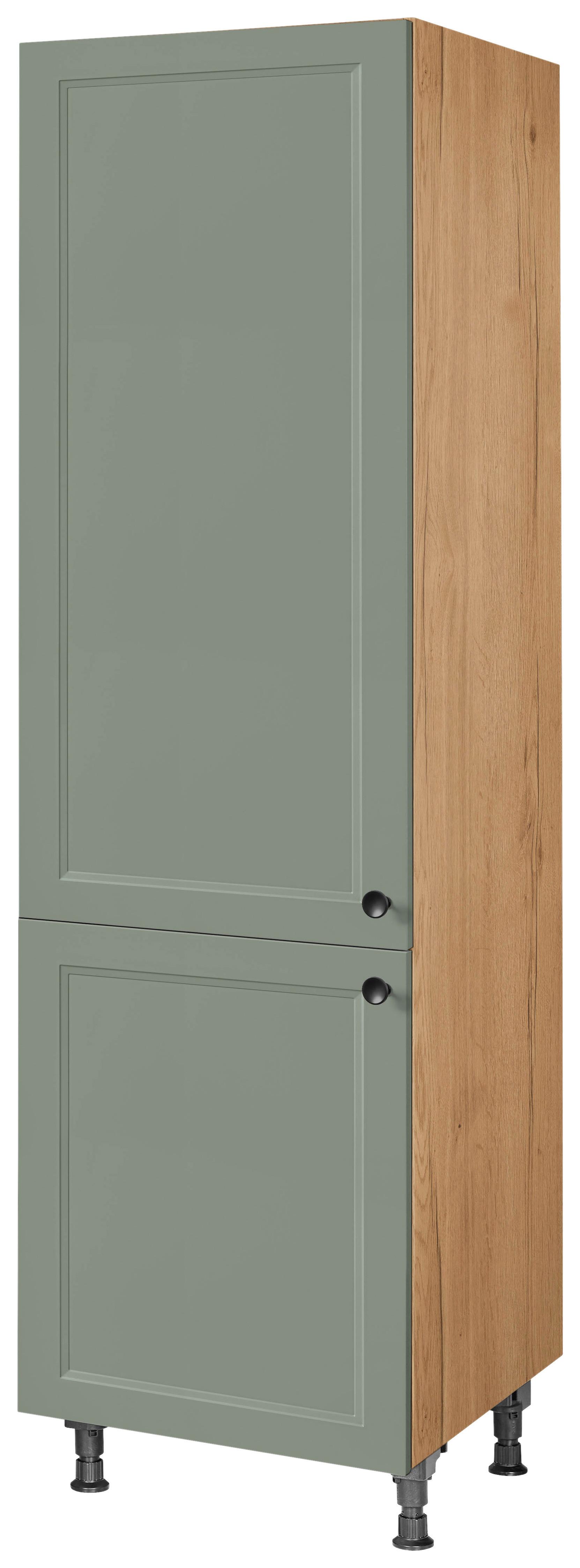 Geschirrschrank Cascada Grün - Eichefarben/Schwarz, MODERN, Holzwerkstoff/Metall (60/216,6/58cm) - Nobilia