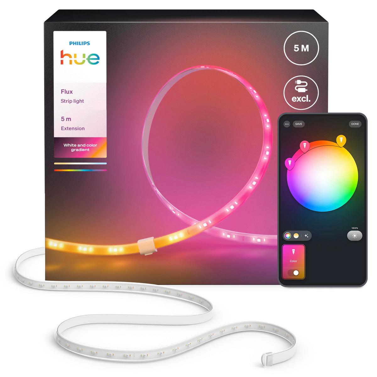 TAŚMA LED HUE FLUX STRIP LIGHT EXT 5M - biały, Basics, tworzywo sztuczne (1,5/0.6/500cm) - Philips HUE