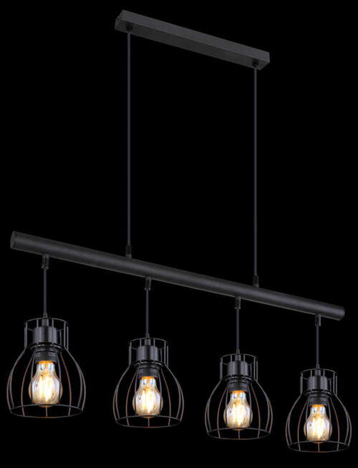 Viseča Led-svetilka 15326-4lm Mina - črna, Trend, kovina/umetna masa (77/14/120cm) - Globo