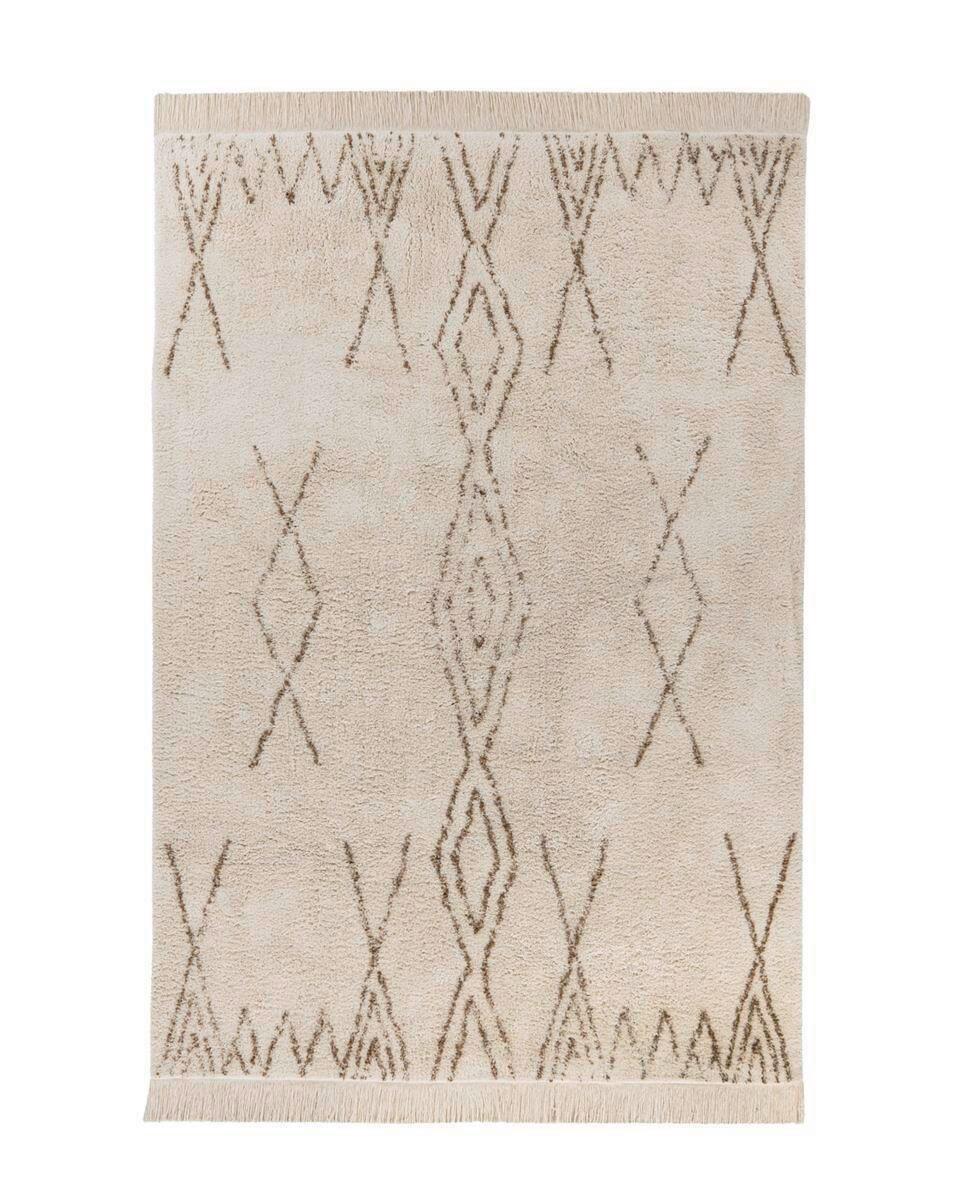 Flachwebeteppich Alena 125 Creme/braun 120x170 - Creme/Braun, Design, Textil (120/170cm) - Kayoom