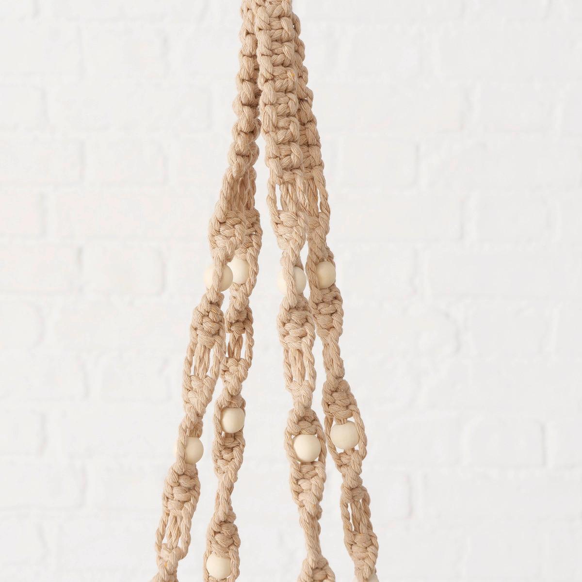 Ghiveci MAKRAMEE I - bej, Romantik / Landhaus, sticlă/materiale naturale (80cm) - Modern Living