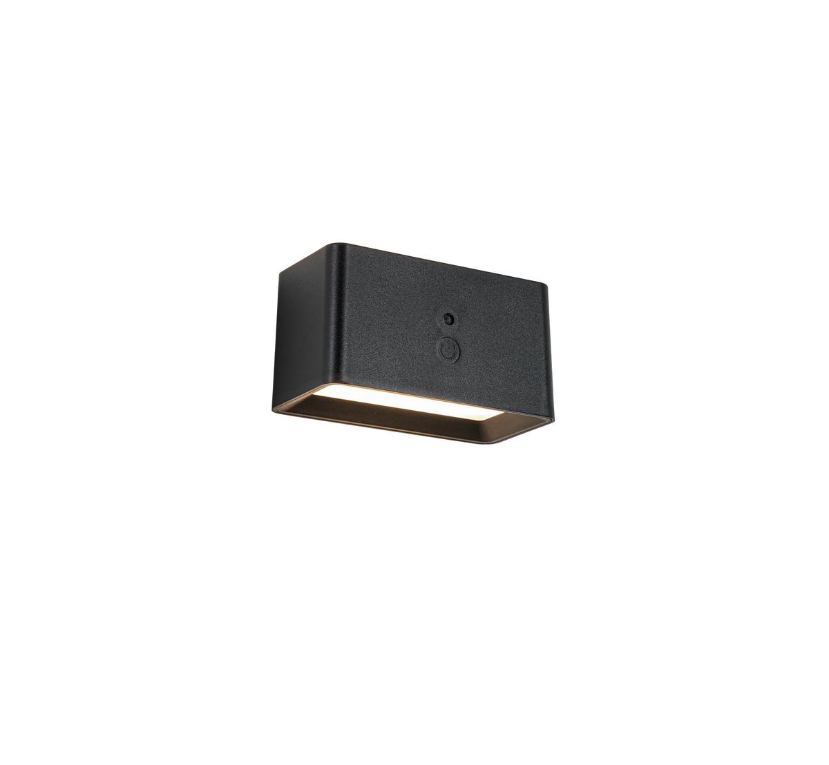 LED-Wandleuchte Tilou Schwarz max. 3,5 Watt - Schwarz, Modern, Kunststoff/Metall (12/6,6/6,5cm) - Mömax