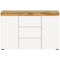 Comodă cu uși SUGAR - alb/stejar Wotan, Design, material pe bază de lemn (125/80/37cm) - Modern Living