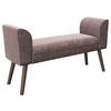 PLAYBOY Hockerbank Tiffany Samt Rosa H: 54,5 cm Füße Holz - Walnussfarben/Rosa, MODERN, Holz/Textil (92,7/54,5/30cm) - Playboy