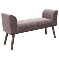 PLAYBOY Hockerbank Tiffany Samt Rosa H: 54,5 cm Füße Holz - Walnussfarben/Rosa, MODERN, Holz/Textil (92,7/54,5/30cm) - Playboy