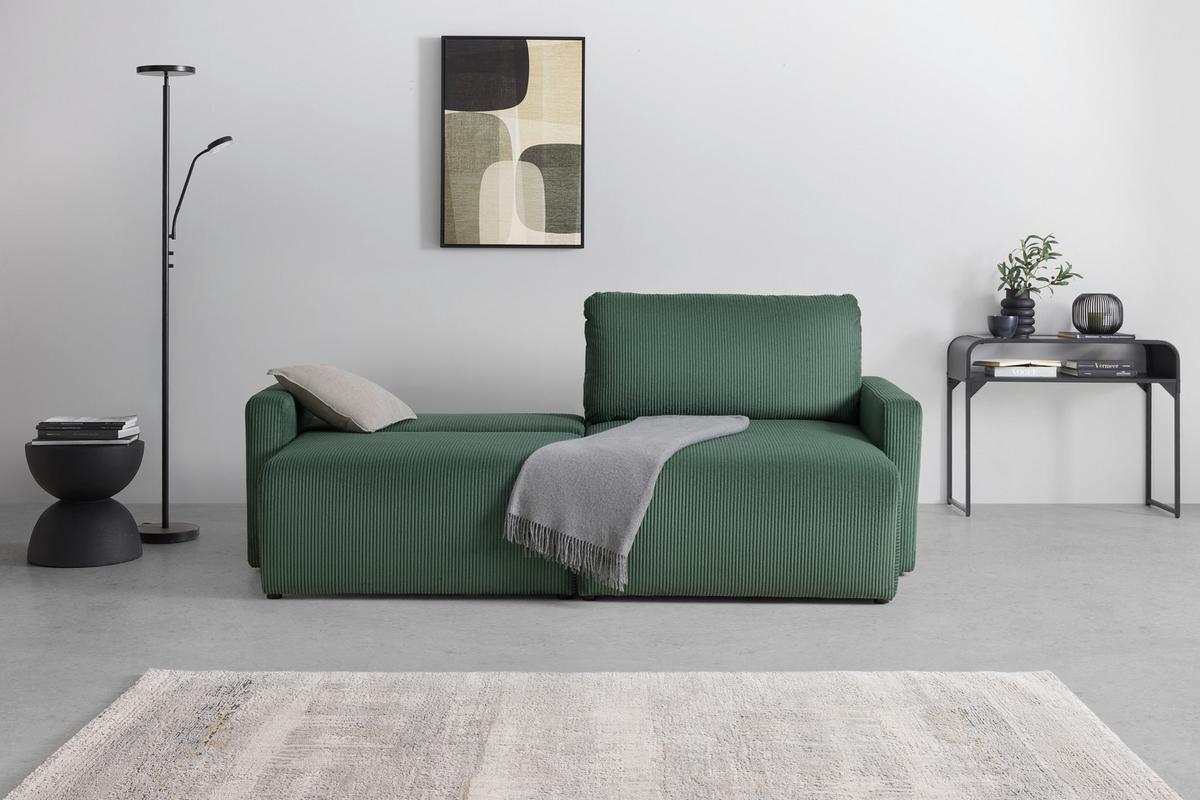 Ecksofa Dave Dunkelgrün - Dunkelgrün, MODERN, Textil (227/92/146cm) - Based