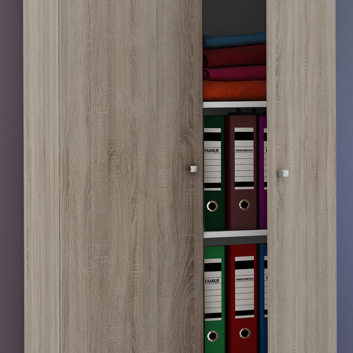 Večnamenska Omara Vandol I, Hrast - srebrne barve/hrast sonoma, Moderno, umetna masa/leseni material (70/238/39cm) - MID.YOU