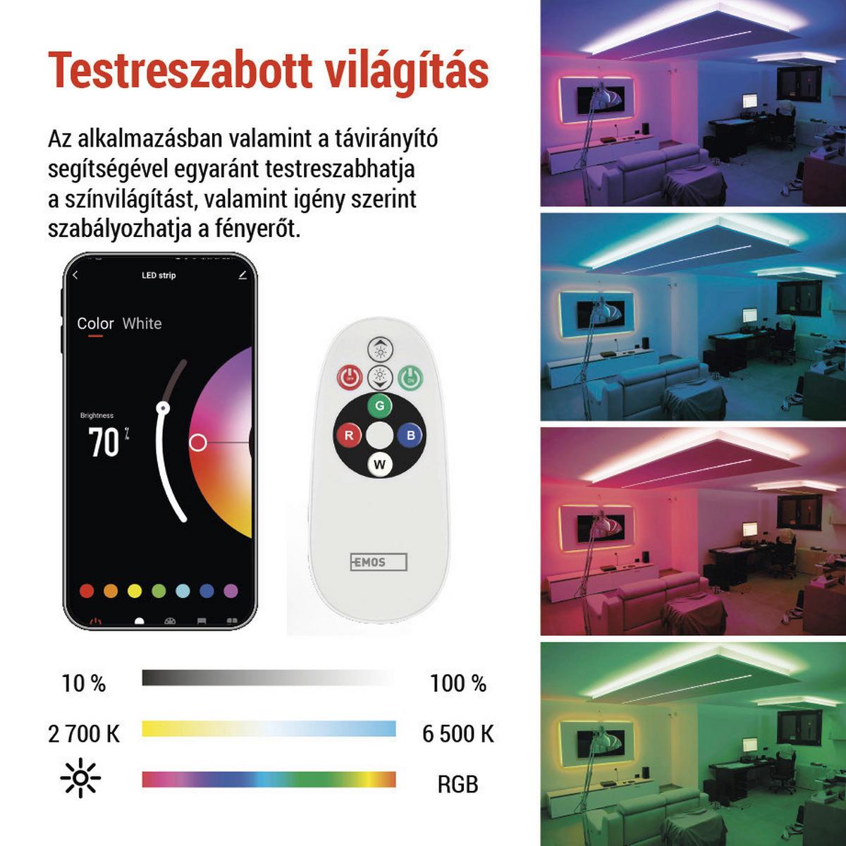 Led Szalag Gosmart  Kb. 5m - többszínű, Basics, műanyag (500cm)