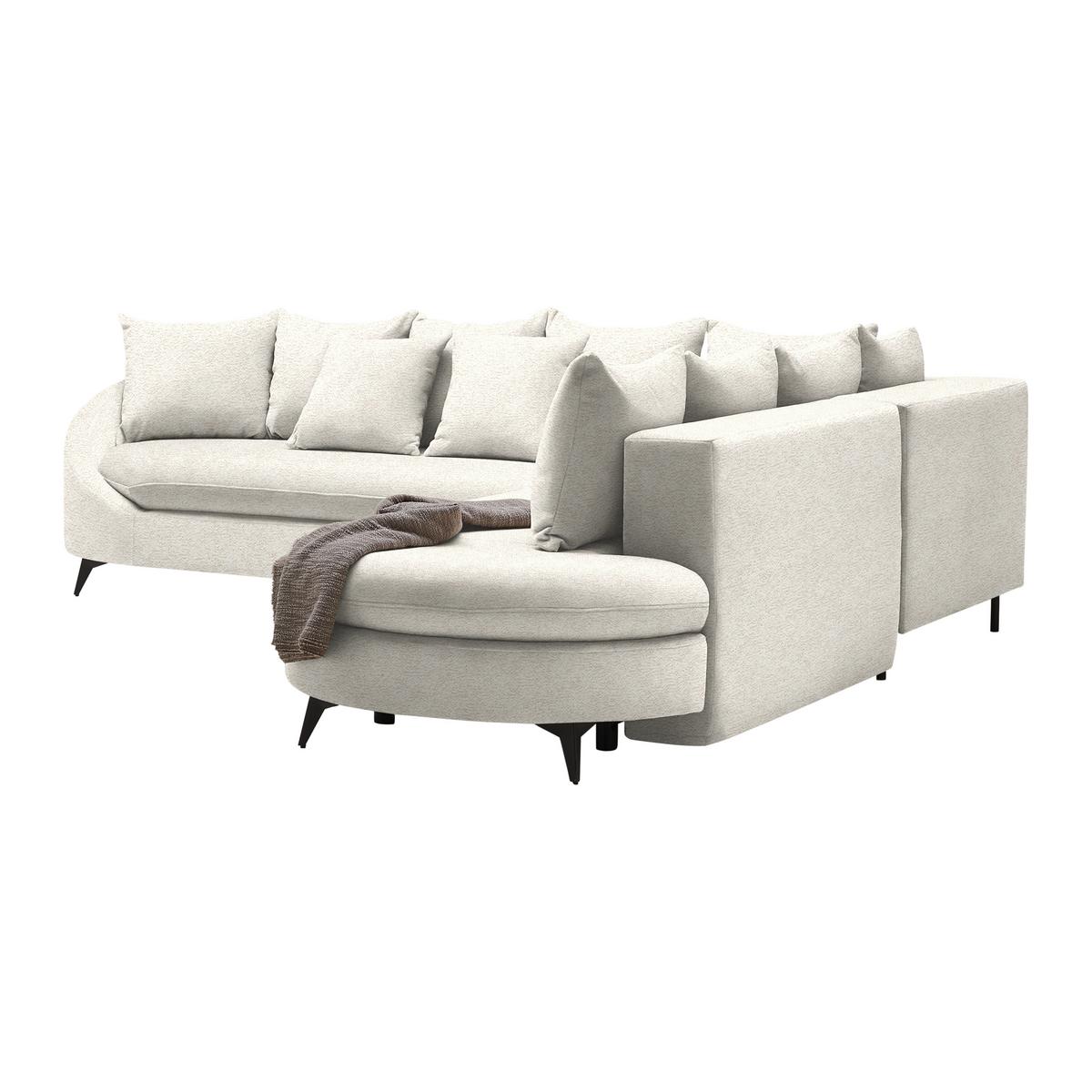 Ecksofa Axel Beige - Beige/Schwarz, MODERN, Textil/Metall (291/87/250cm) - Mömax
