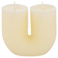 Gyertya Una I - fehér, Basics, természetes anyagok/paraffin (9/8,5/4,5cm) - Modern Living