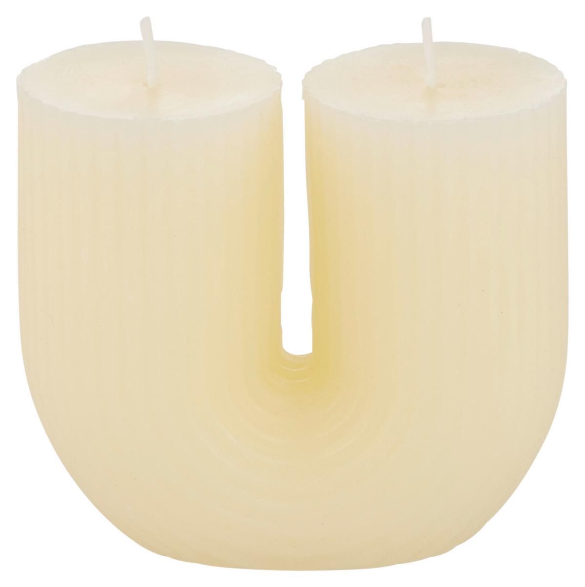 Gyertya Una I - fehér, Basics, természetes anyagok/paraffin (9/8,5/4,5cm) - Modern Living