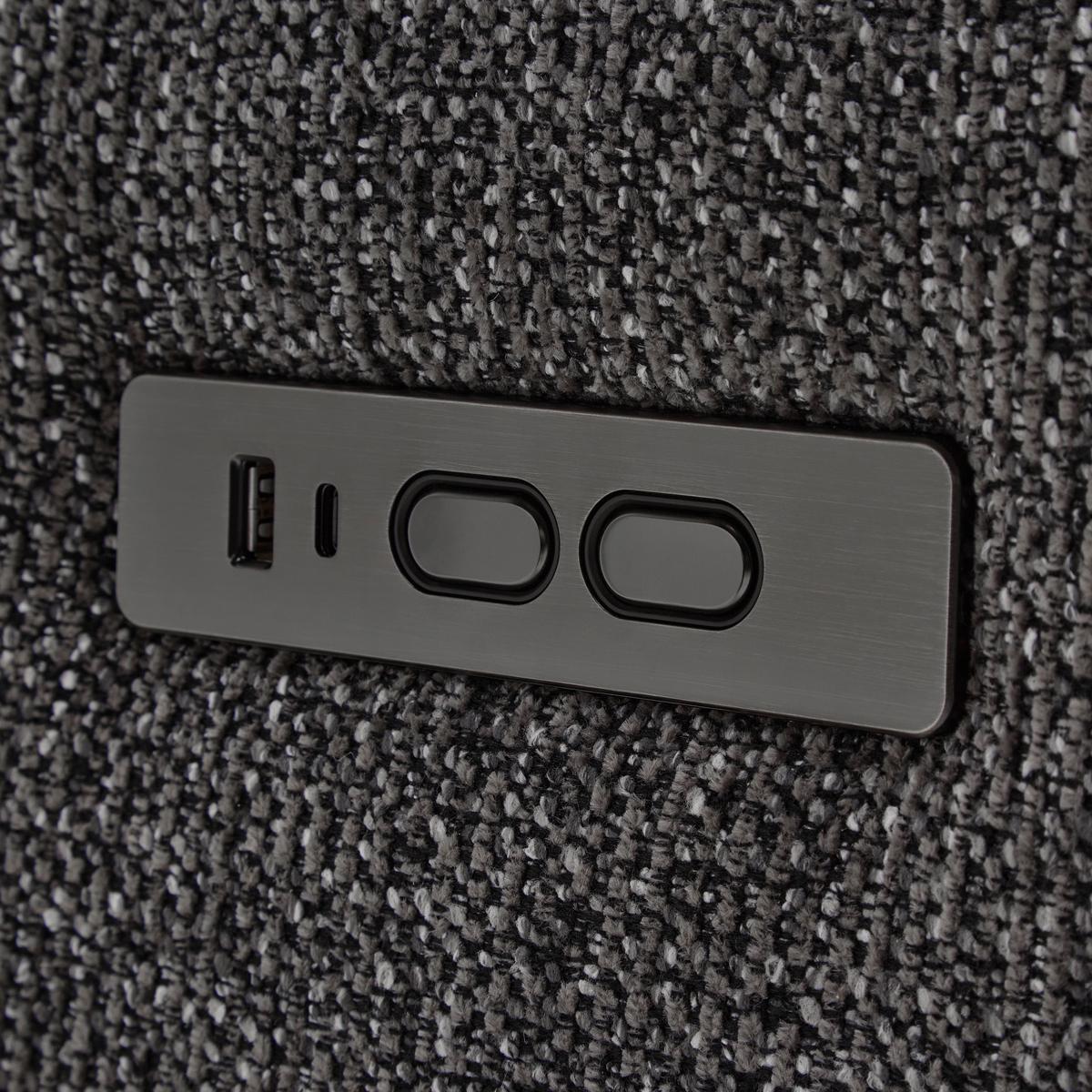 Wohnlandschaft Milano Graphitfarben - Graphitfarben/Schwarz, Modern, Holz/Textil (254/82-105/177cm) - Based