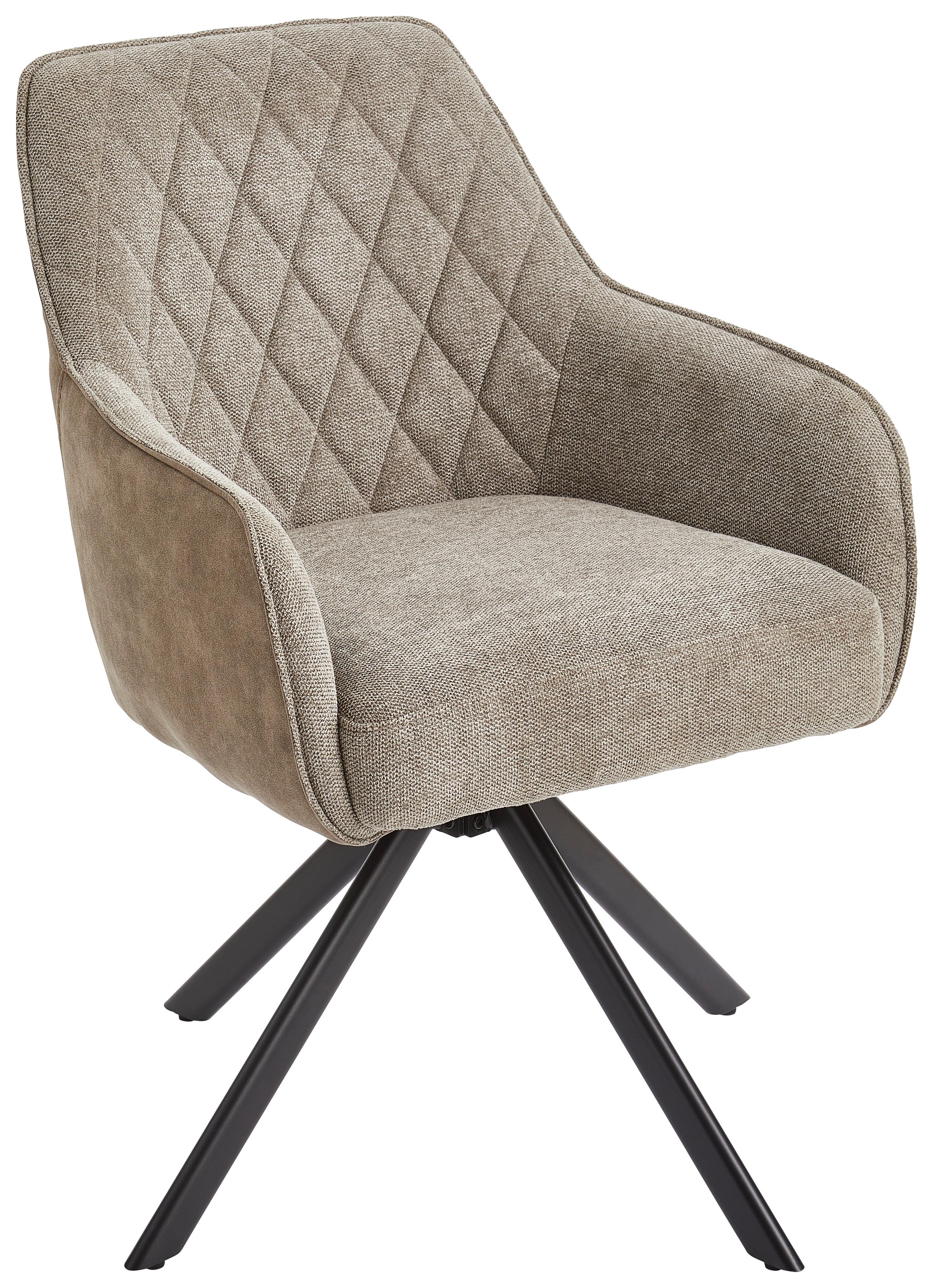 KRZESŁO Z PODŁOKIETNIKAMI JULE - czarny/szary, Modern, metal/drewno (60/87/65cm) - Livetastic