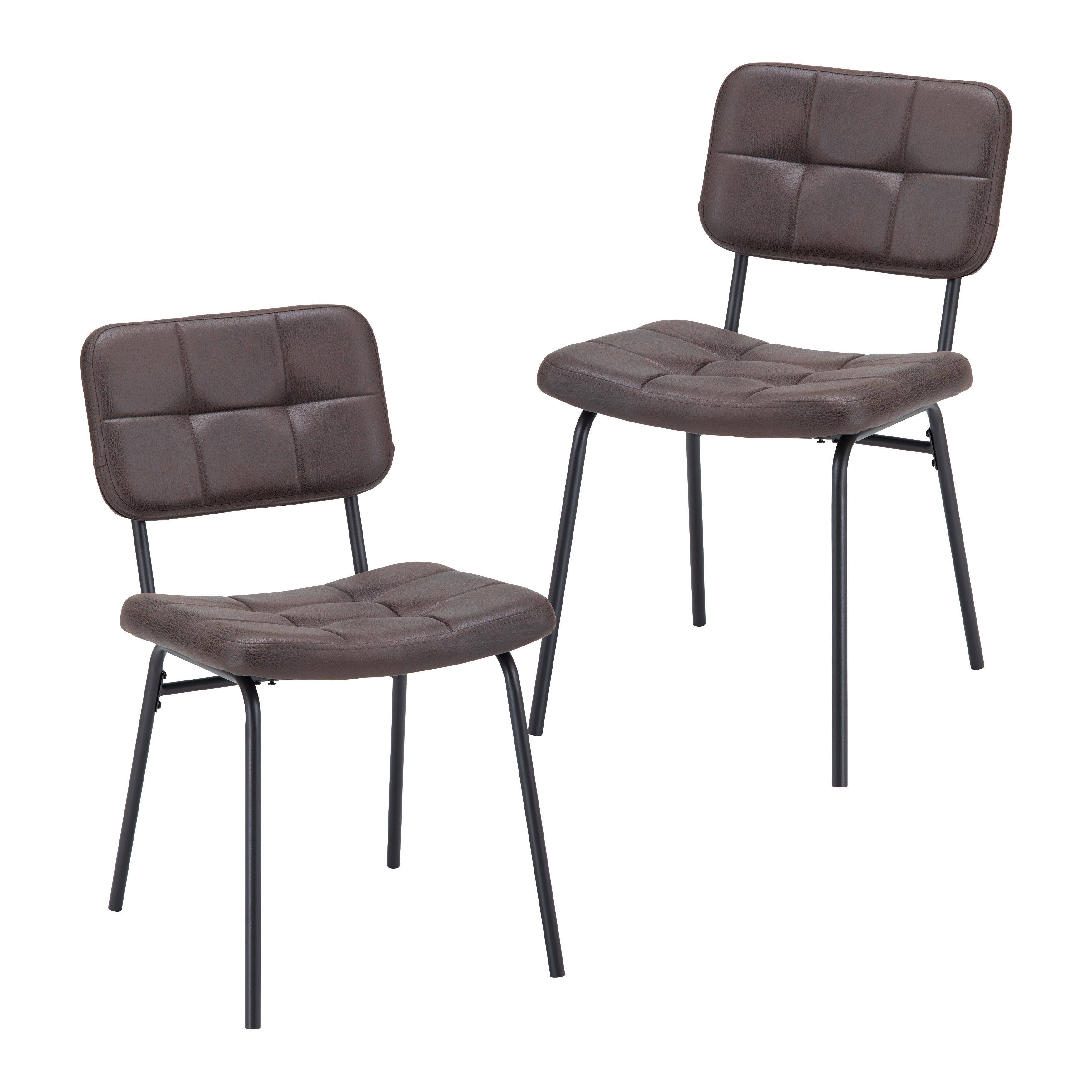 Stuhl 2er-Set Valentin Taupe gepolstert - Taupe/Schwarz, MODERN, Holz/Textil (44/80/59cm) - Bessagi Home