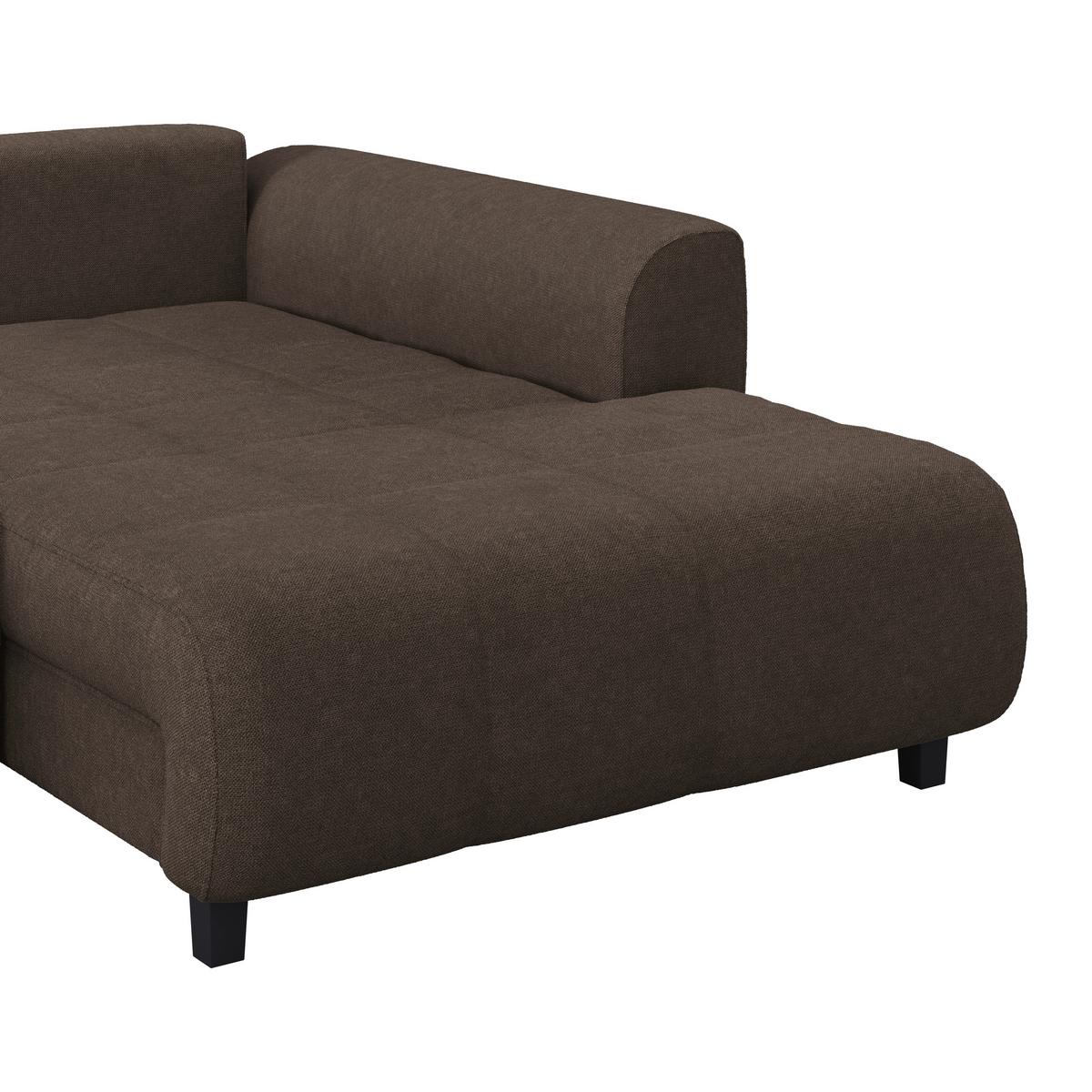 Kutna Garnitura Mendoza - tamno smeđa/siva, Design, tekstil/drvo (309/197cm) - Modern Living