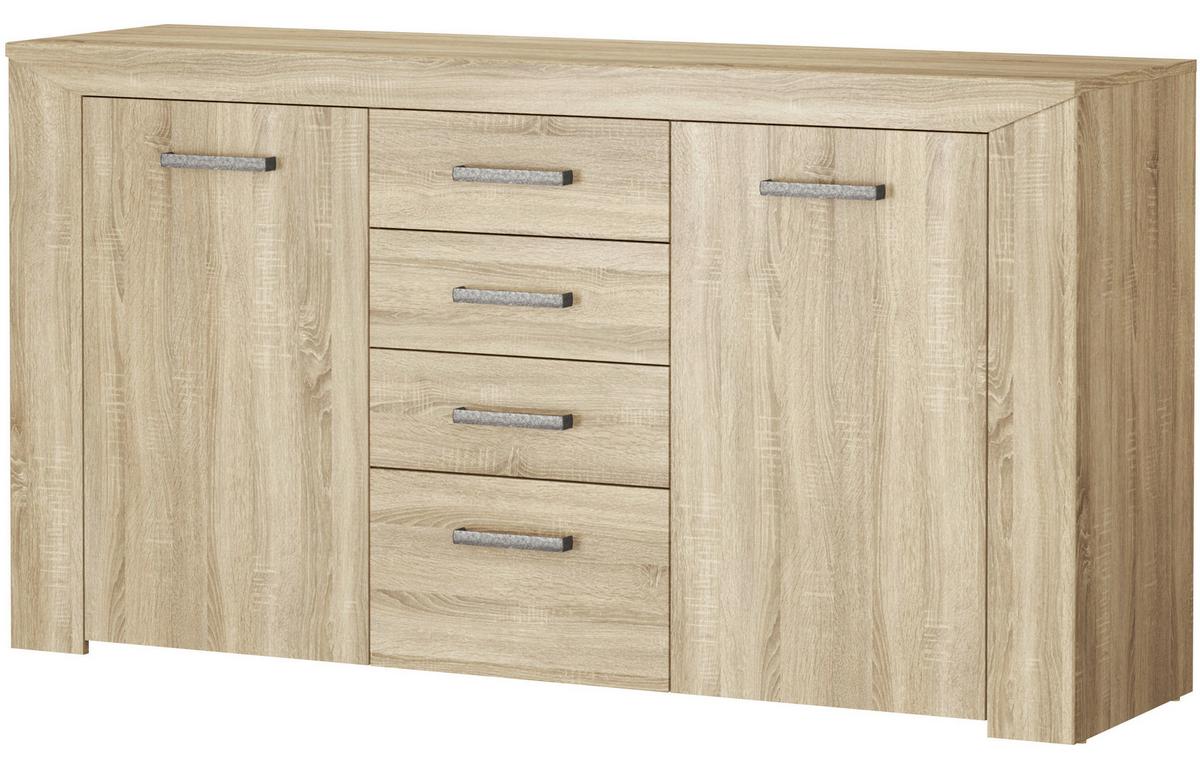 Comodă cu uși LORENZO - stejar Sonoma, material pe bază de lemn (160,2/85,5/44cm) - Modern Living