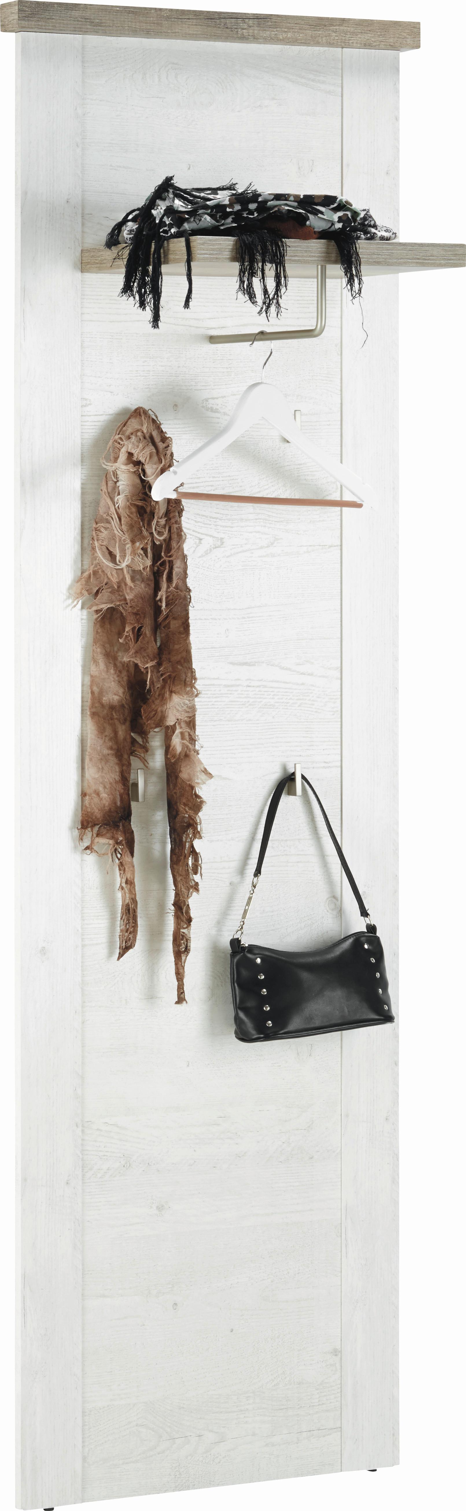 Fali Panel Fehér Fenyő Szín Duro - tölgyfa színű/fehér, Modern, faalapú anyag (61,4/199,2/34,1cm) - Zandiara