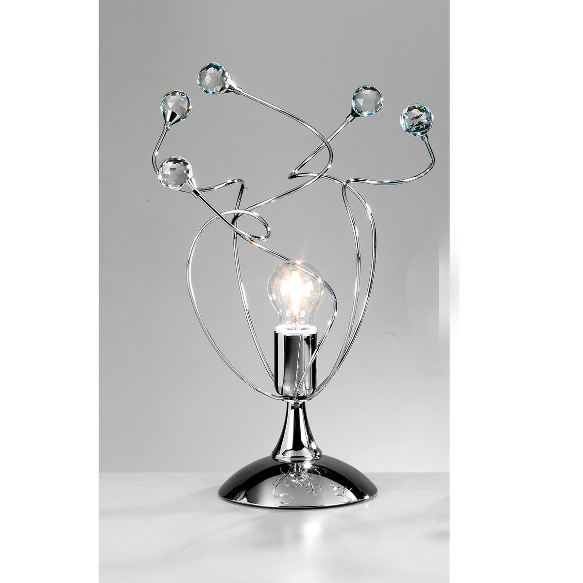 Kristall-Tischleuchte Trilly Chromfarben max. 22 Watt - Chromfarben, KONVENTIONELL, Glas/Metall (30/45cm)