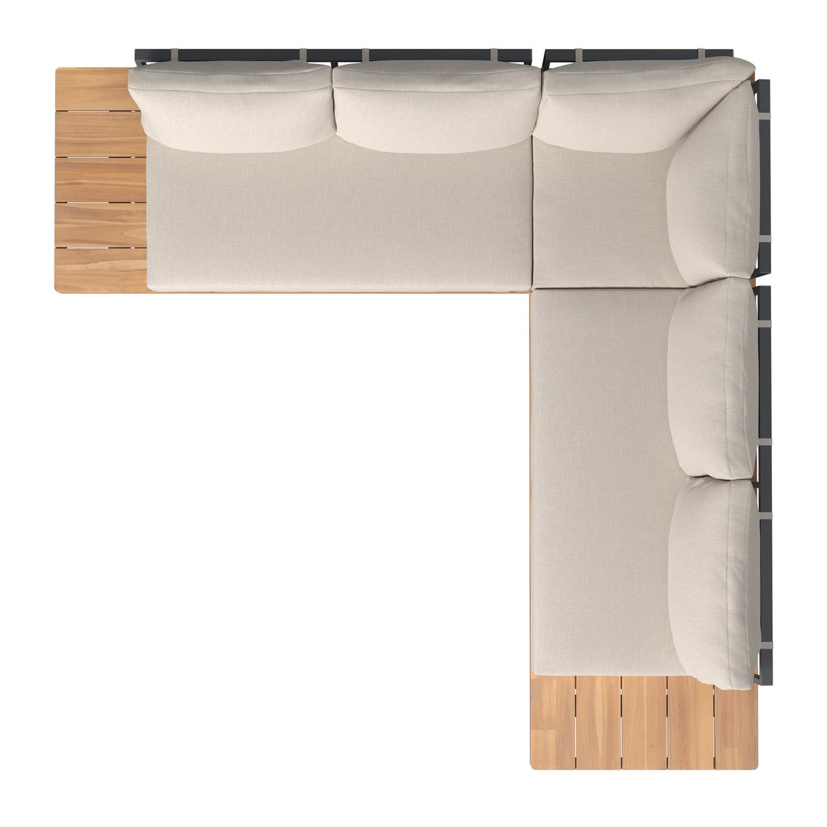 LOUNGEGARNITUR GABRIEL - Akaziefarben, Natur, Holz/Metall (173/73/82cm) - Mömax