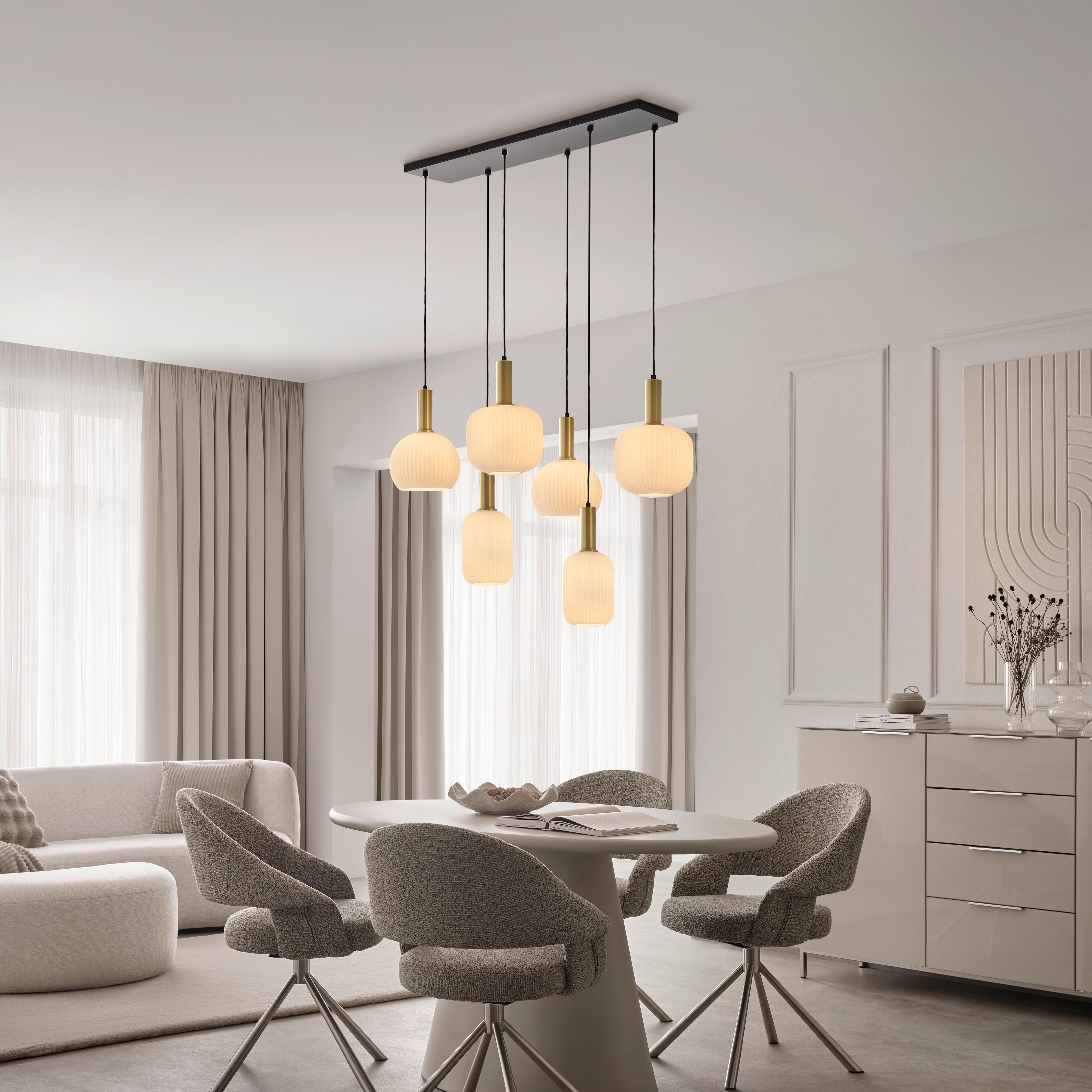 HÄNGLAMPA SCHER - vit/svart, Modern, metall/glas (95/39/120cm)