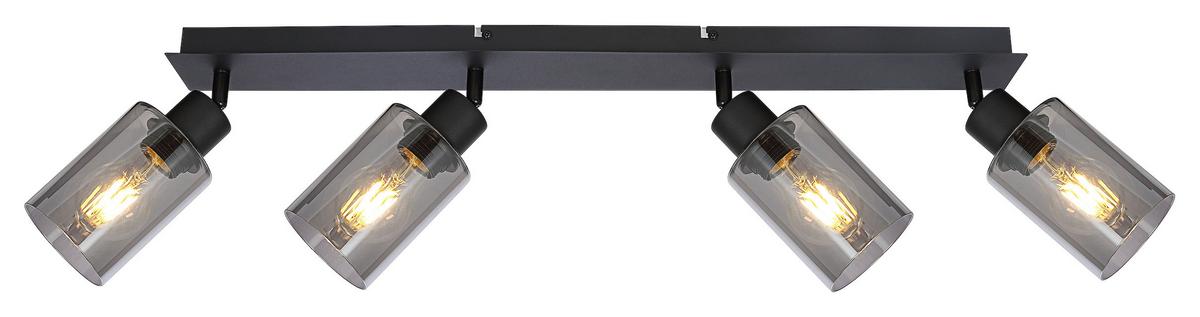 Strahler Hadera in Schwarz max. 15 Watt - Schwarz, Modern, Glas/Metall (67/9/21,5cm) - Modern Living