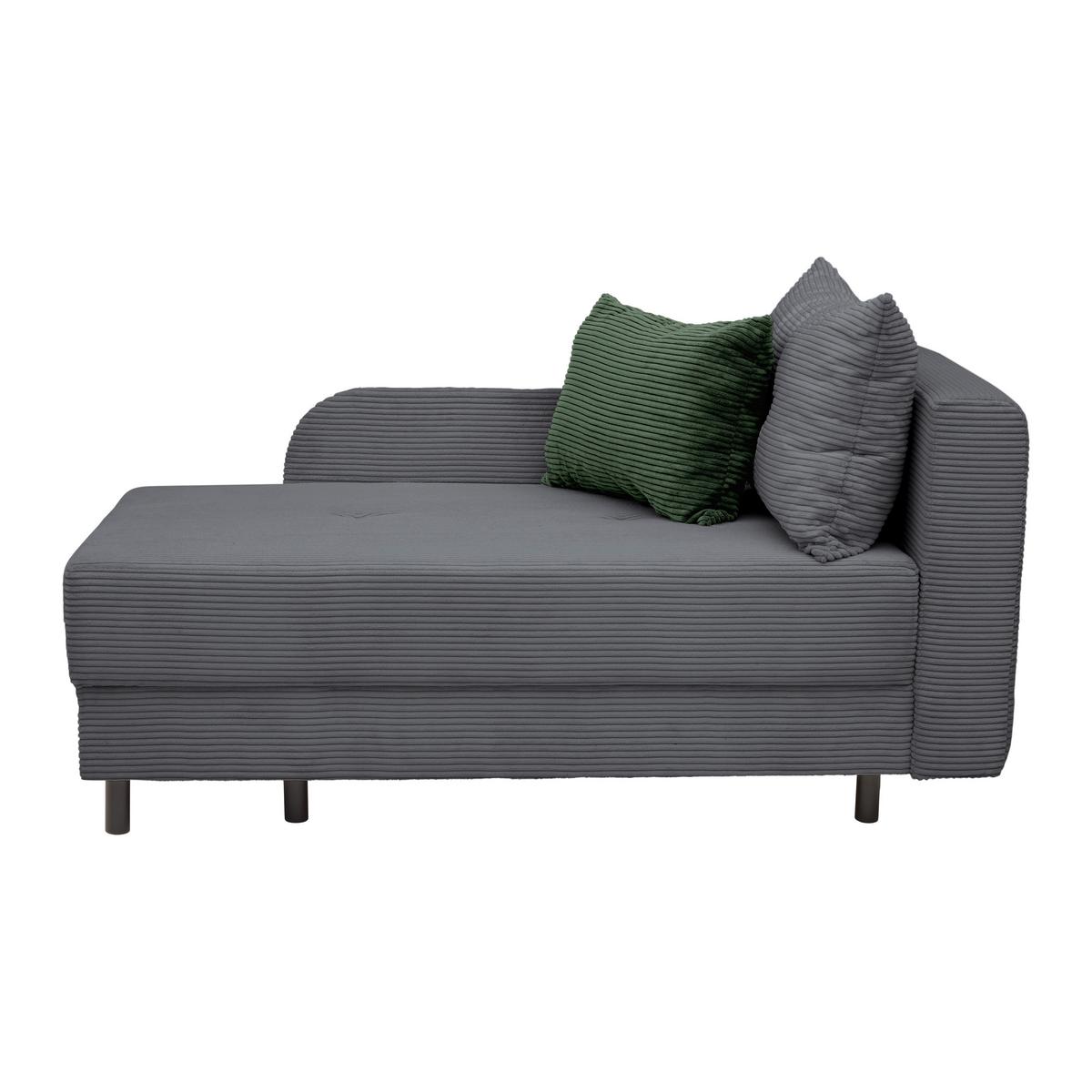 Liege Nova Dunkelgrau - Dunkelgrau/Schwarz, MODERN, Holz/Textil (145/62/85cm) - Mömax