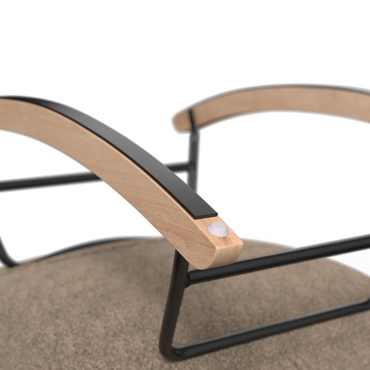 Schaukelsessel Devin Braun Webstoff - Hellbraun/Naturfarben, MODERN, Holz/Textil (70/100/106cm)