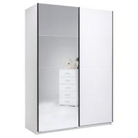 Omara Z Drsnimi Vrati Family, Bela, Visoki Sijaj, Ogledalo - črna/bela, Moderno, kovina/leseni material (150/212/62cm) - Mömax