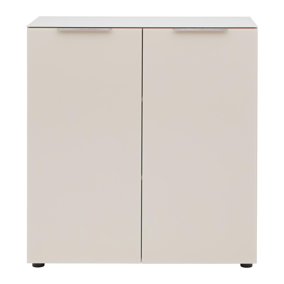 Kommode Siena Kaschmir - Chromfarben/Kaschmir, MODERN, Glas/Holzwerkstoff (90/99/40cm) - Mömax