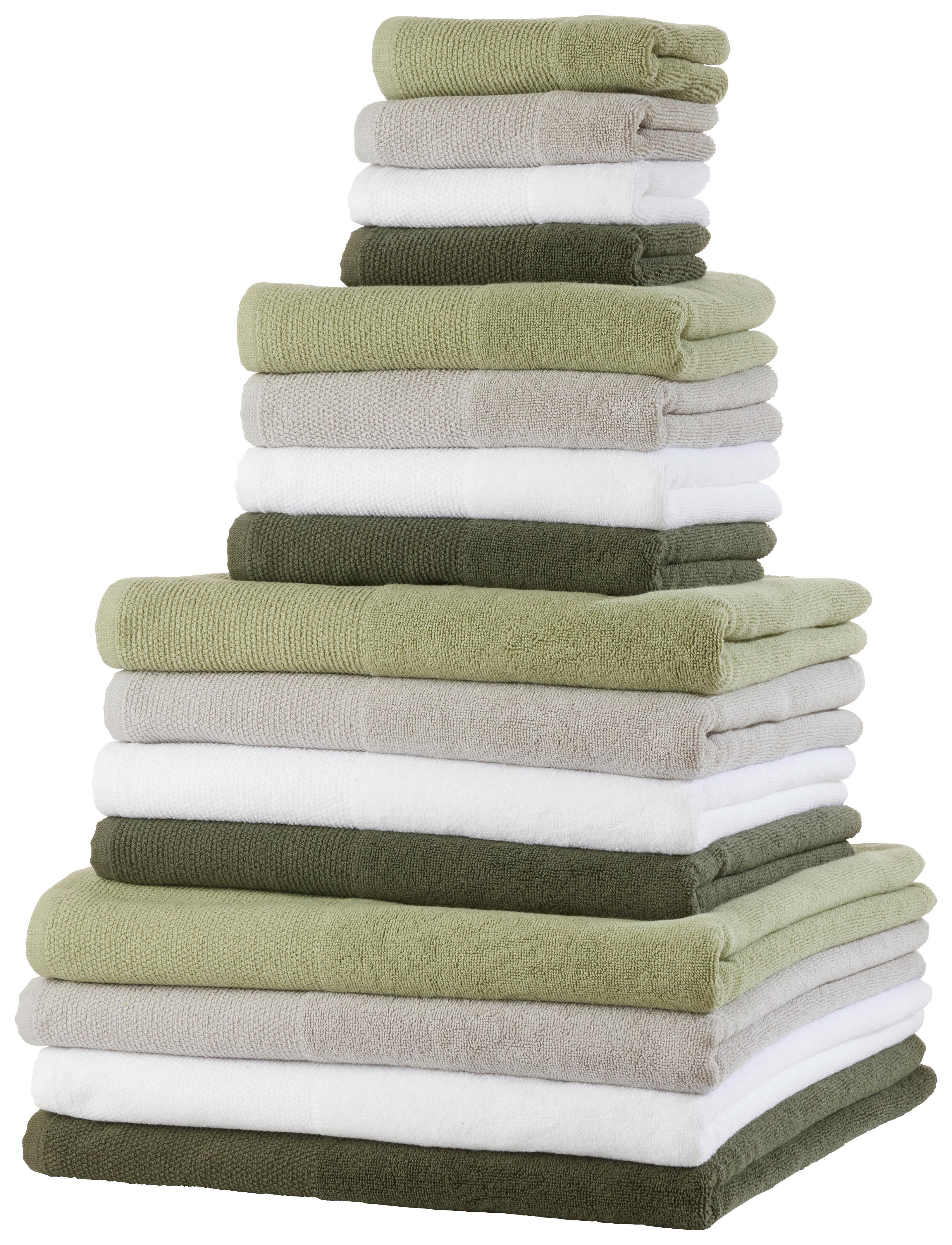 Handtuch Olivia in Weiß ca. 50x100cm - Weiß, KONVENTIONELL, Textil (50/100cm) - Premium Living