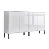 Sideboard Mailand Set 2 Weiß - Weiß Hochglanz/Anthrazit, MODERN, Holzwerkstoff/Metall (158/86/33cm) - MID.YOU