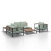 ENSEMBLE LOUNGE CHIARA - vert clair/couleur naturelle, MODERN, métal/matière synthétique (164/68/94cm) - Bessagi Garden