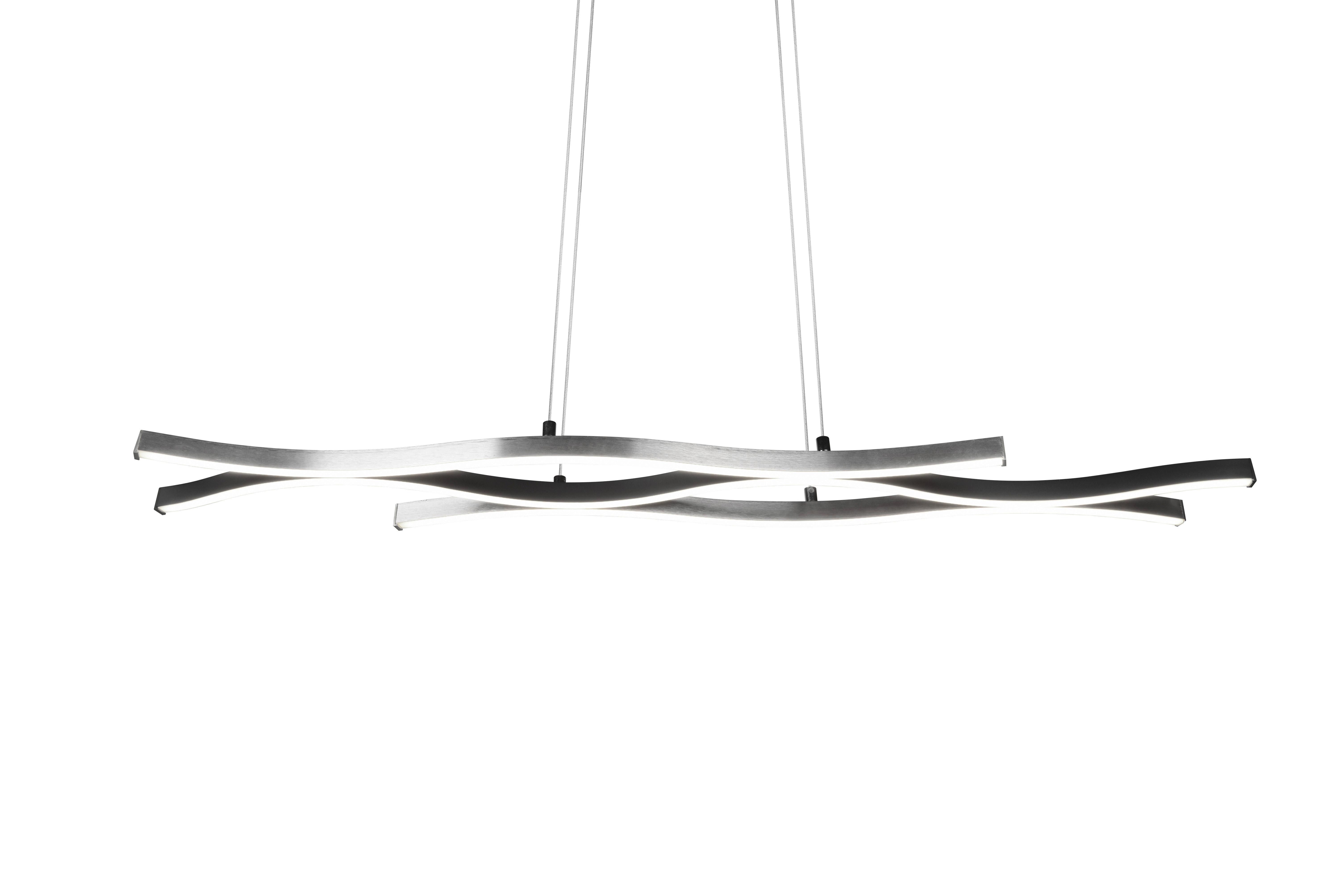 LED-Pendelleuchte Blaze Schwarz/Alufarben max. 35 Watt - Schwarz/Alufarben, Design, Metall (107,5/150/15,5cm) - Trio Leuchten