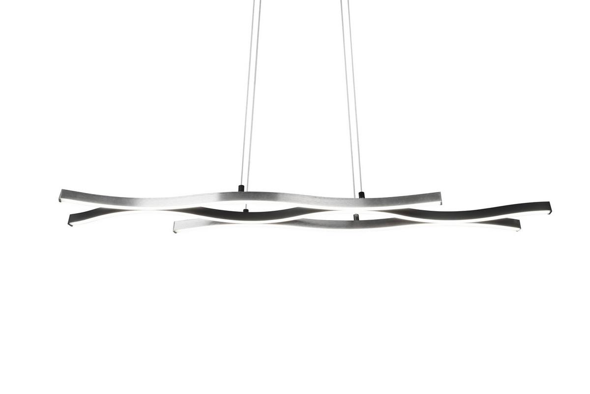 LED-Pendelleuchte Blaze Schwarz/Alufarben max. 35 Watt - Schwarz/Alufarben, Design, Metall (107,5/150/15,5cm) - Trio Leuchten