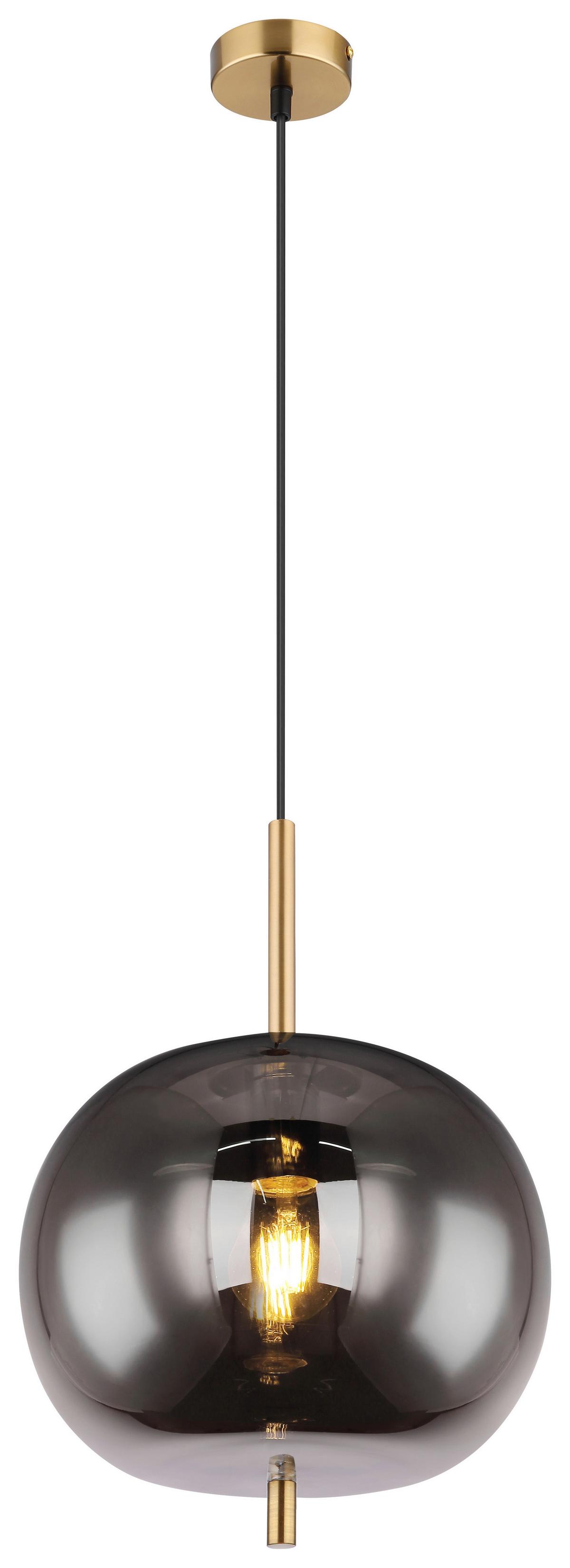 Svjetiljka Viseća 15345h1mm Blacky I - boje mjeda, Design, staklo/metal (30/120cm) - Globo