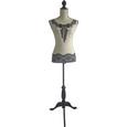 Dekobüste Mannequin in Grau/Weiß - Weiß/Grau, ROMANTIK / LANDHAUS, Holzwerkstoff/Textil (35/170/21cm) - MÖMAX modern living