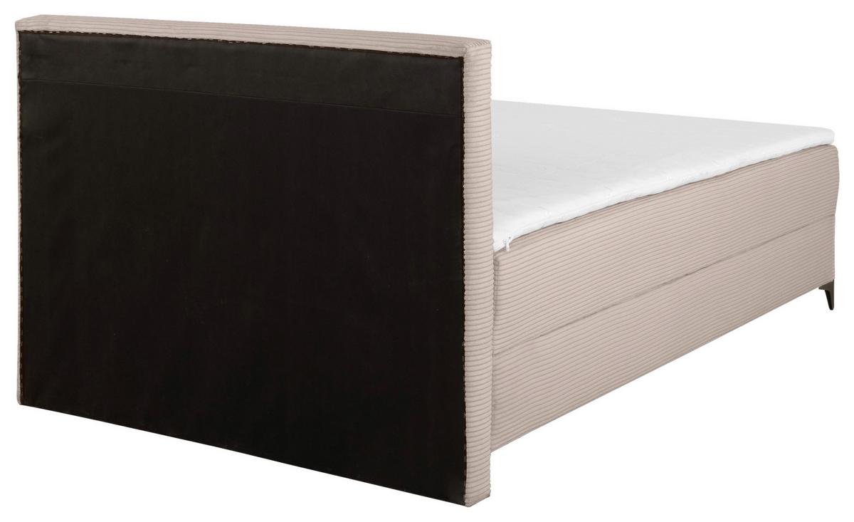 Boxbett Jerry Hellbraun ca. 140x200cm - Hellbraun/Schwarz, KONVENTIONELL, Textil (140/200cm) - Mömax